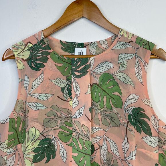 Cabi Monstera Tropical Flowy Sleeveless Tank Top Blouse preppy 5351 Womens M - Picture 4 of 14